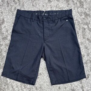 J.Lindeberg Men's Dark Blue, Pin Stripe, Flat Front/Golf Shorts